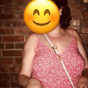 H&M red and white floral romper